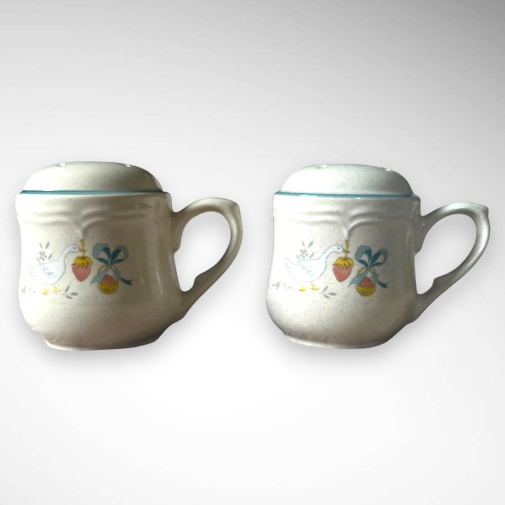 VINTAGE 90'S Goose Country Americana 3 Piece Salt, Pepper, Spoon Rest Set | NIB - Picture 6 of 9
